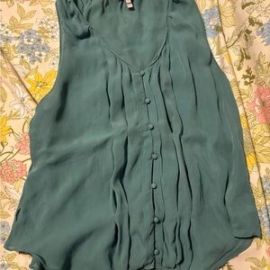 Elegant Teal Sleeveless Blouse